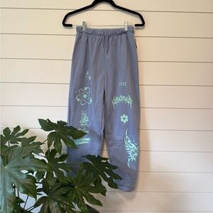 New Girl Order Sweatpants Lavender Periwinkle Streetwear Size 8 Graphics